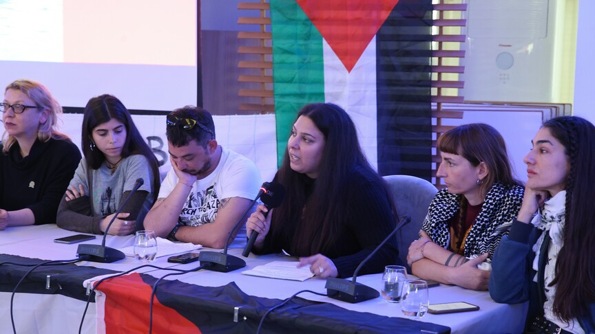 Küresel Sumud Filosu Yunanistan'da Basın Toplantısı Düzenledi
