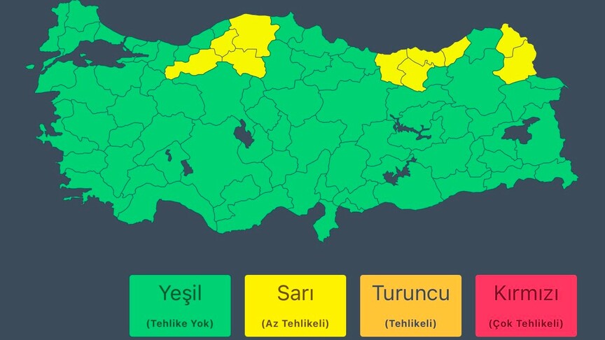 İçişleri Bakanlığı'ndan 10 İle Sarı Meteorolojik Uyarı