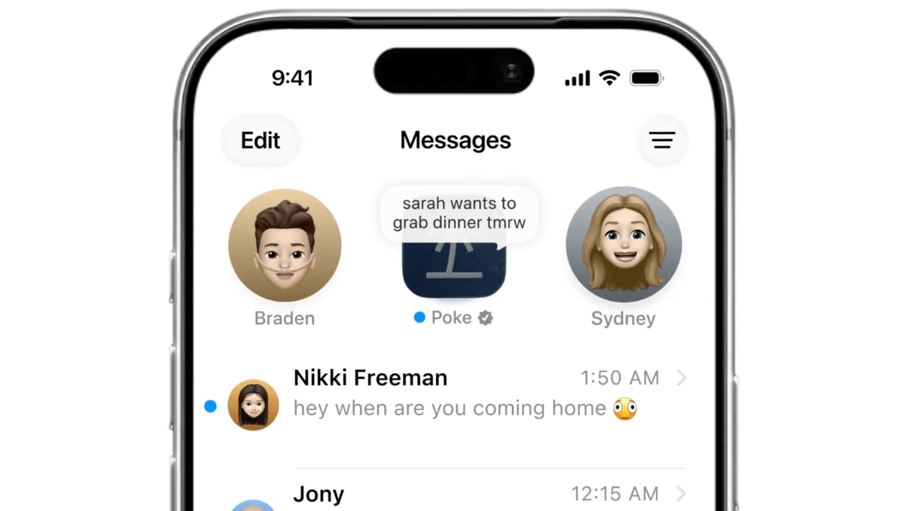Apple, Yapay Zeka Poke'u Mesajlar'a Entegre Etti